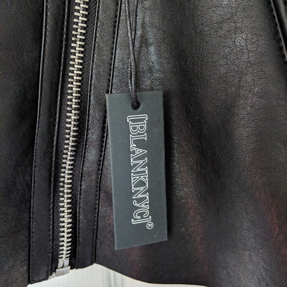 SALE!โจ NWT LEATHER MOTO SHERPA JACKET BLANK NYC XS - Picture 8 of 8